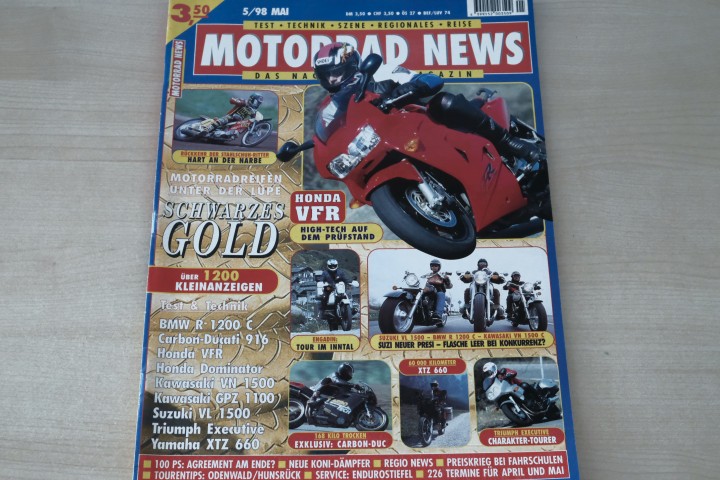 Deckblatt Motorrad News (05/1998)